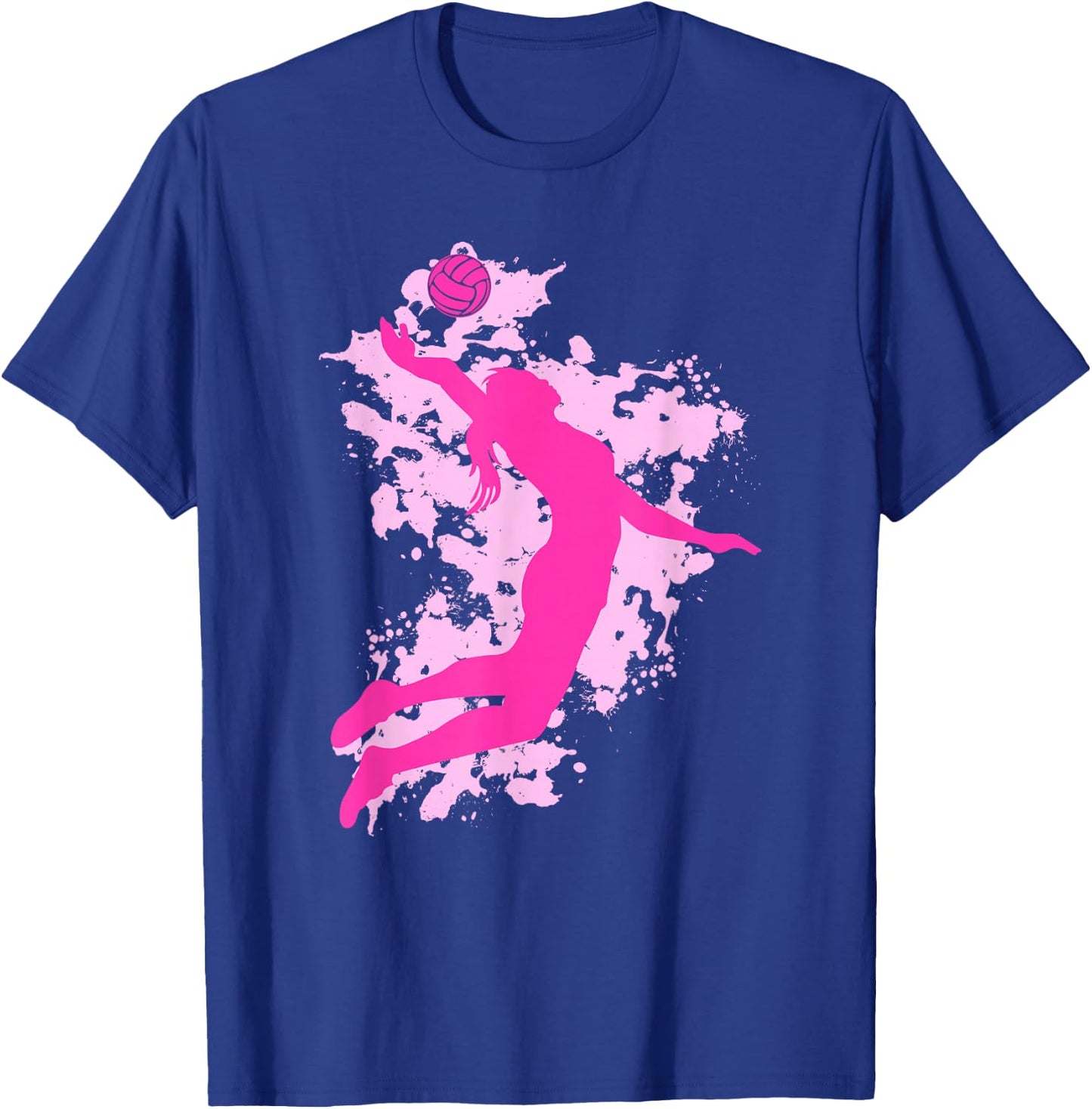 Female Volleyball Player Splash T-Shirt - T-Shirt | Royal
