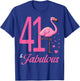 41 & Fabulous Flamingo Birthday 41st Party Celebration T-Shirt - T-Shirt | Royal