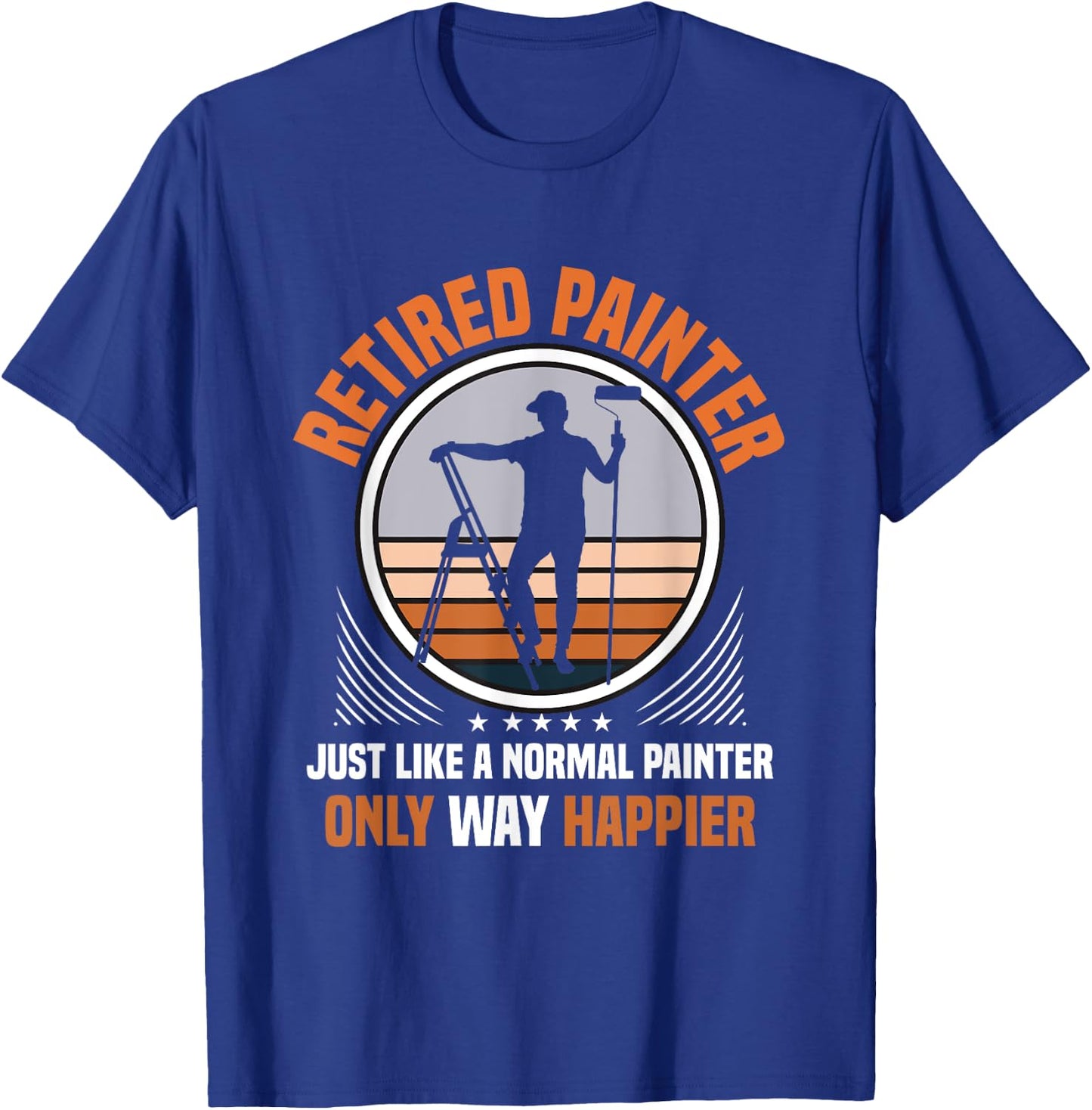 Vintage Men Painting Retro Retired Painter T-Shirt - T-Shirt | Royal