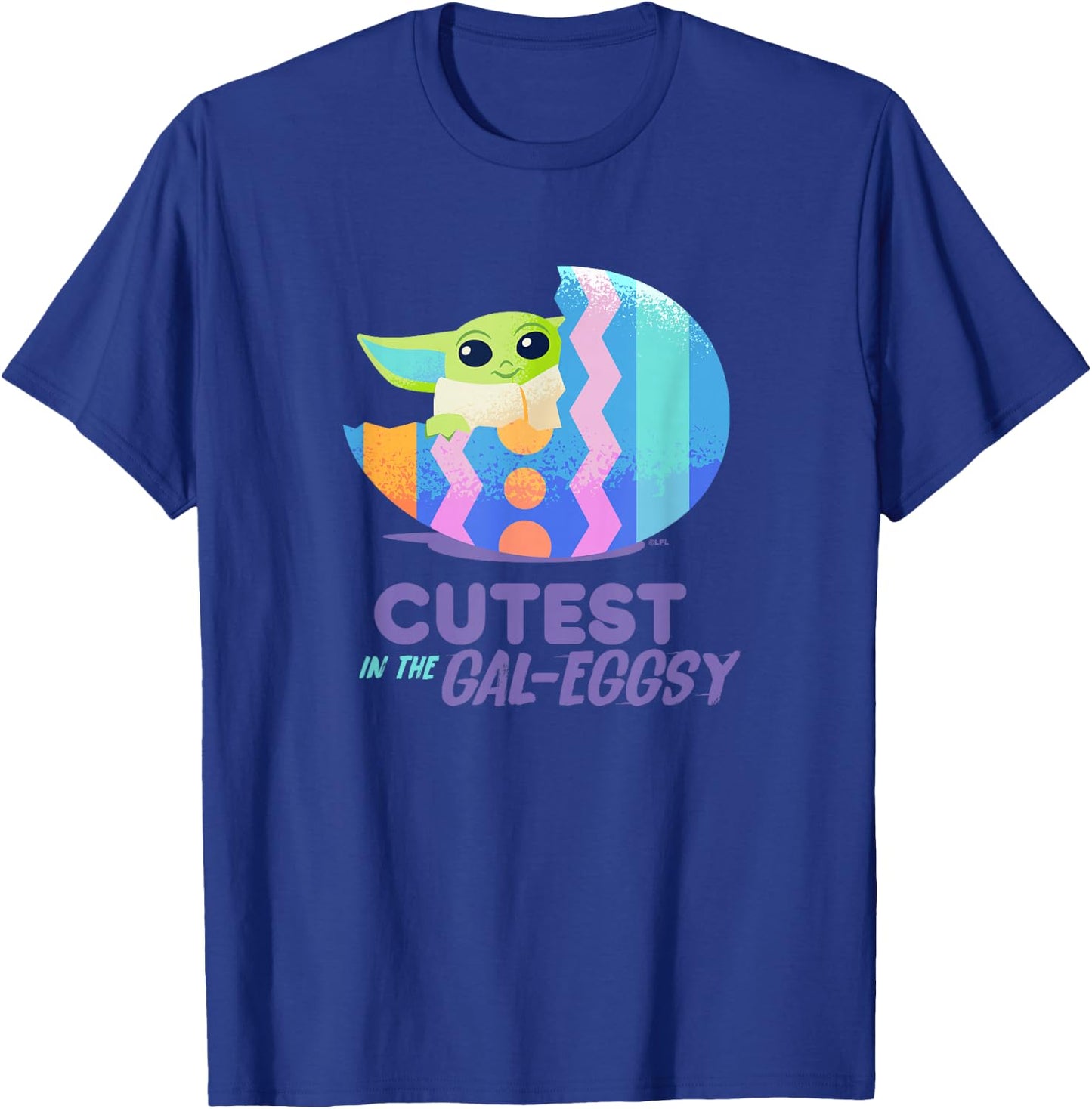 Star Wars The Mandalorian Grogu Easter Cutest in Gal-Eggsy T-Shirt - T-Shirt | Royal