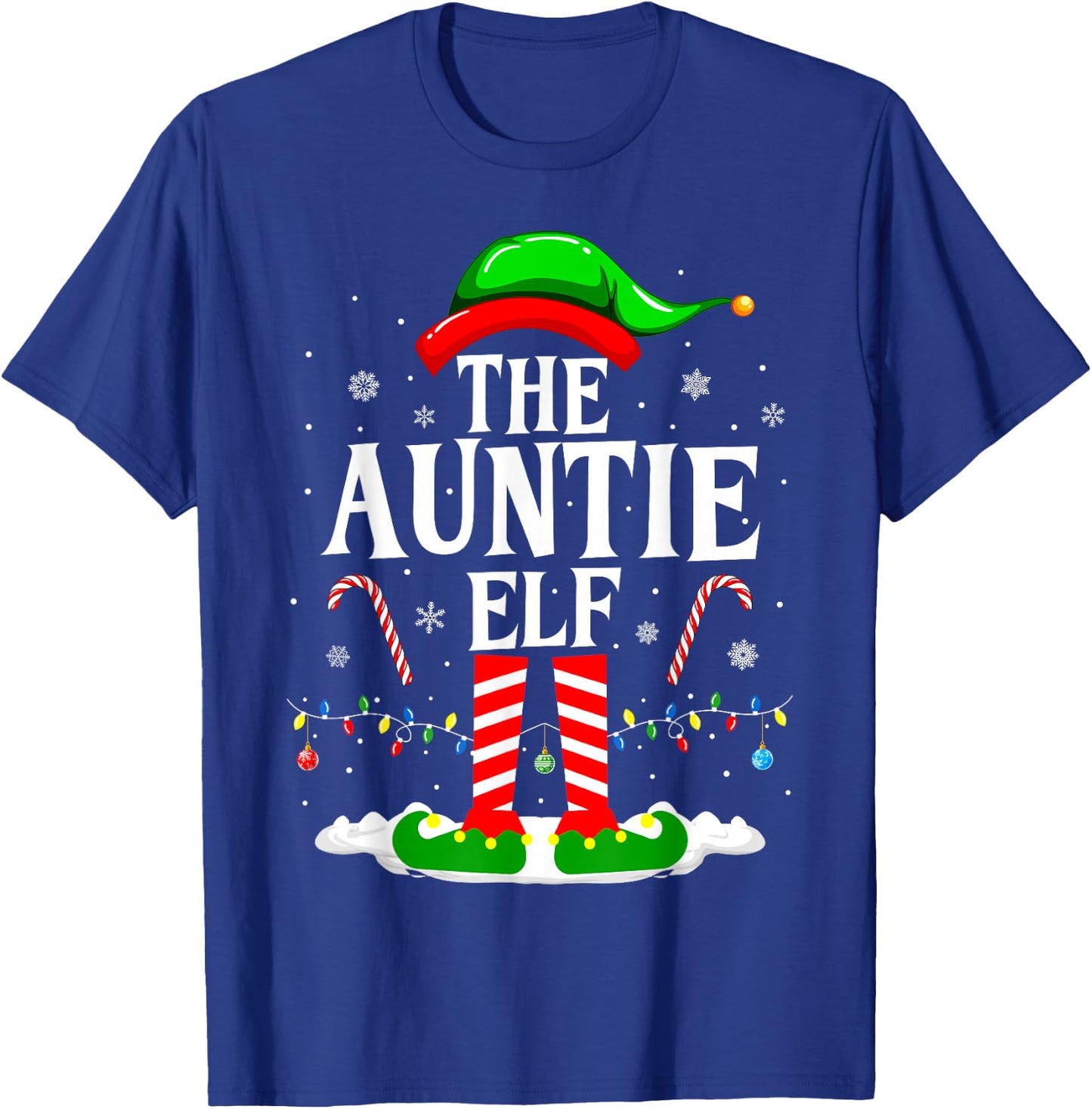 The Auntie Elf Funny Xmas Elf Matching Family Christmas T-Shirt - T-Shirt | Royal
