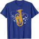 Brass Instrument Orchestra Musician Sheet Music Euphonium T-Shirt - T-Shirt | Royal