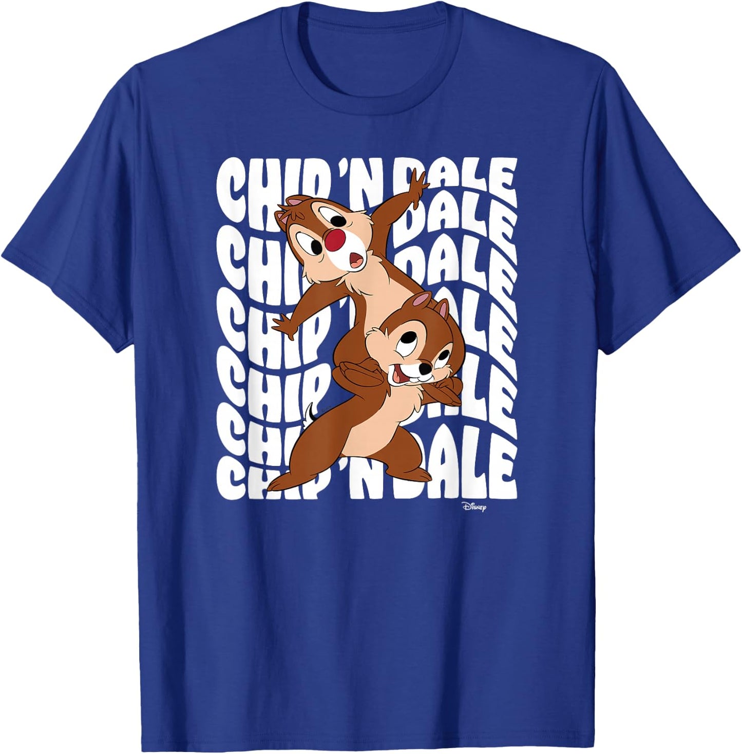 Chip 'N Dale Rescue Rangers - Wavy Stacked T-Shirt - T-Shirt | Royal
