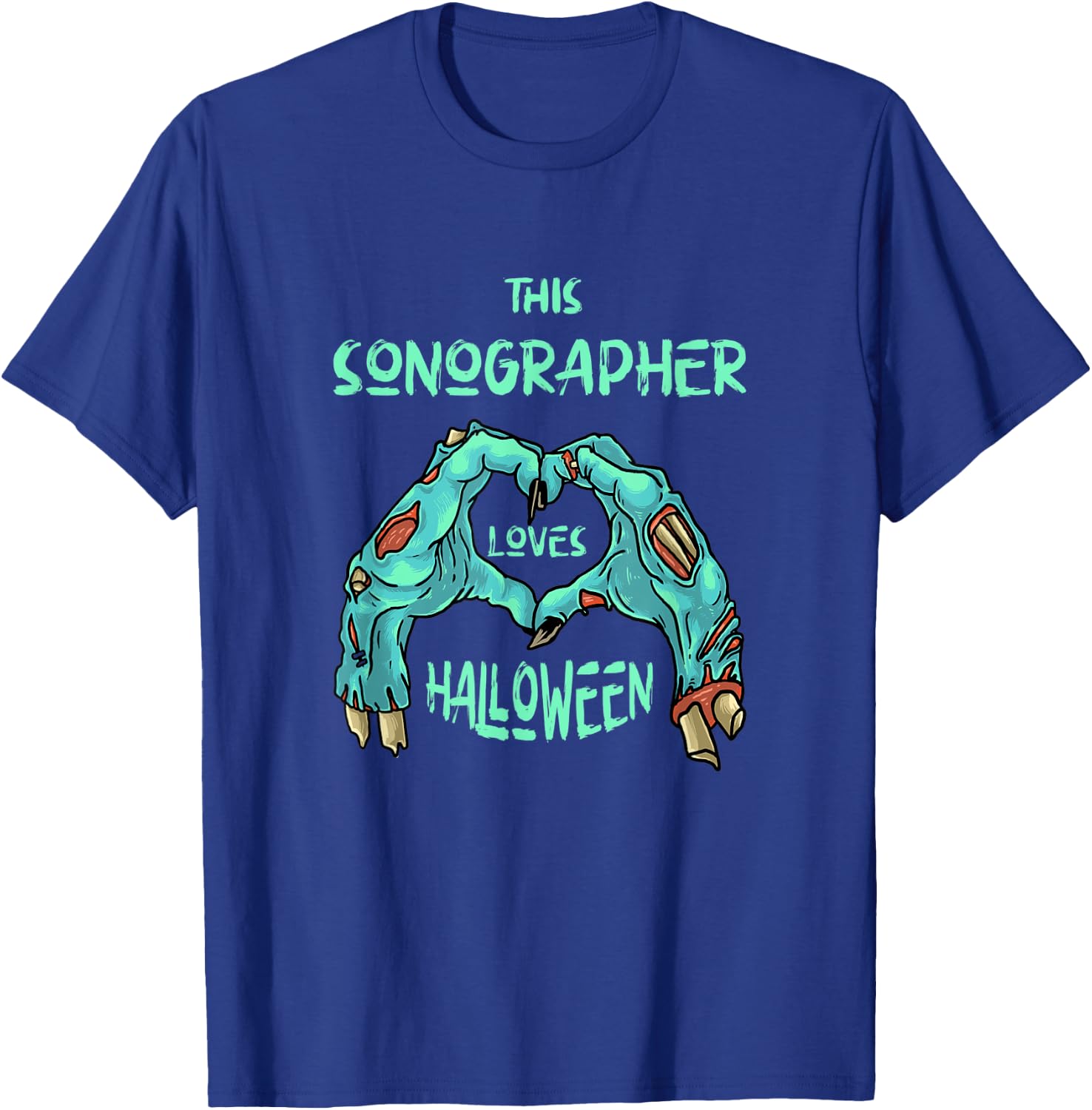 This Sonographer Loves Halloween Ultrasound Tech Zombie T-Shirt - T-Shirt | Royal