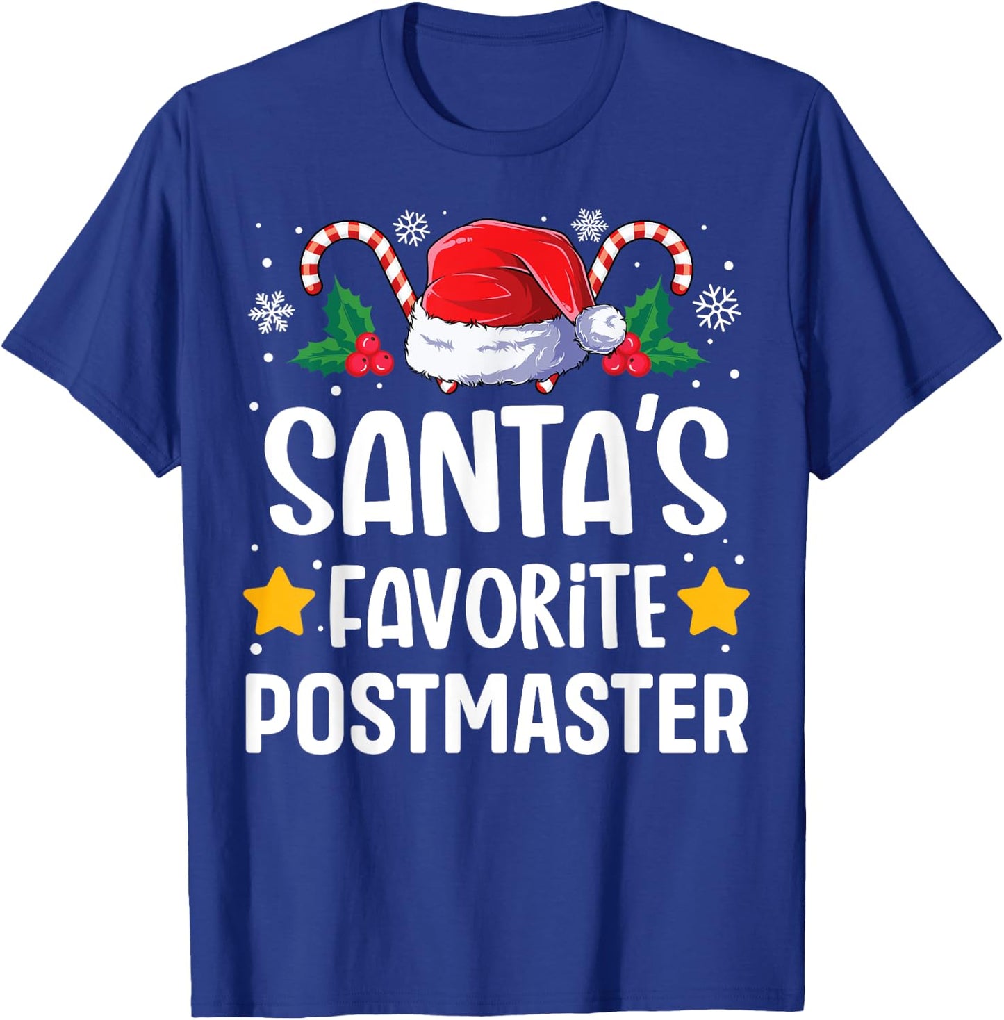 Santas Favorite Postmaster Christmas Matching Group Pajama T-Shirt - T-Shirt | Royal