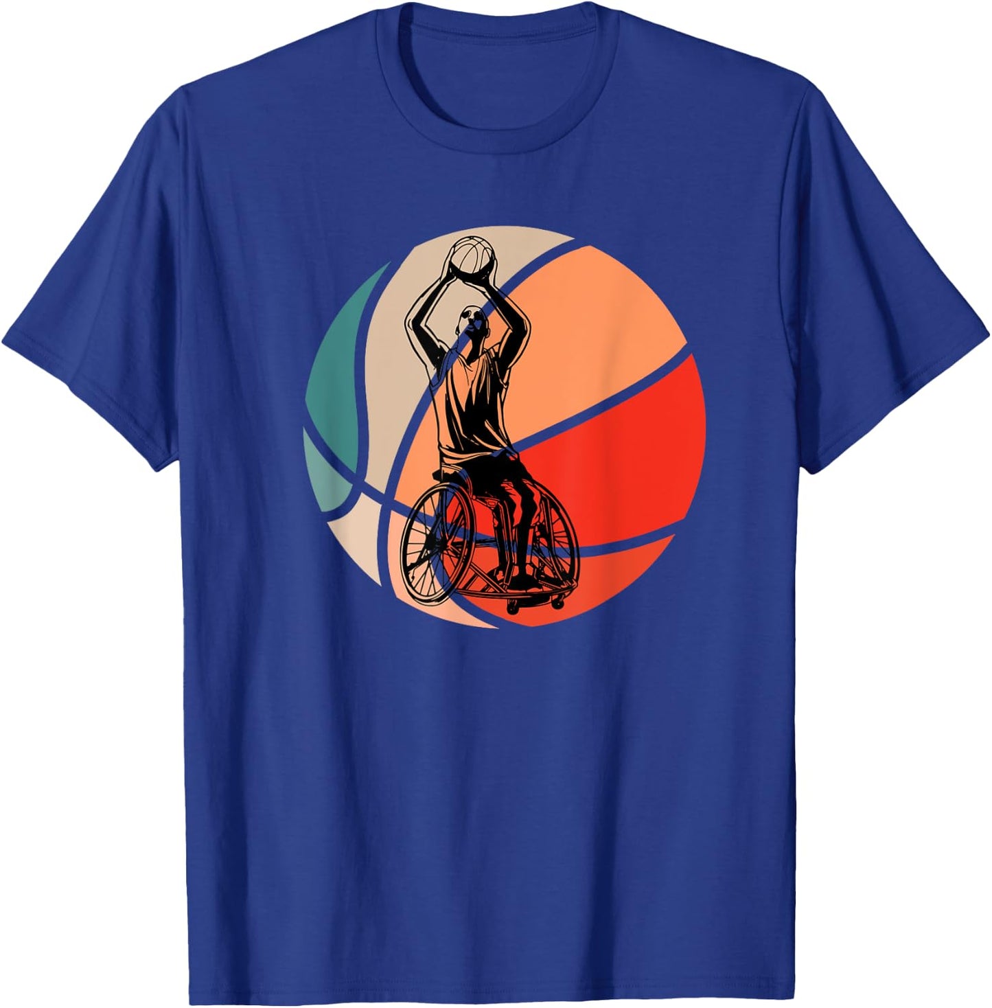 Retro Vintage Wheelchair Basketball T-Shirt - T-Shirt | Royal