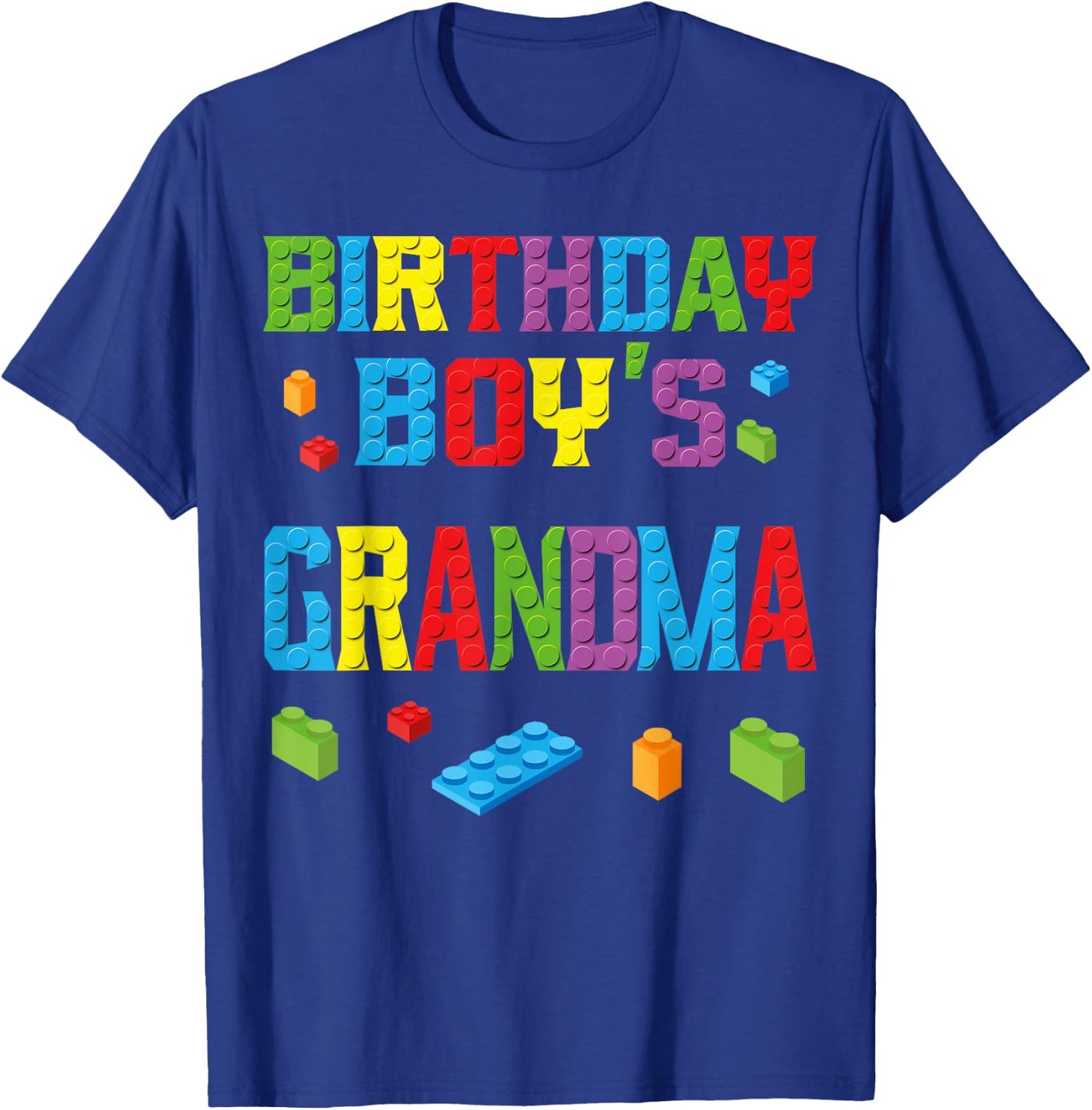 Master Builder Birthday Boy's Grandma Building Bricks Blocks T-Shirt - T-Shirt | Royal