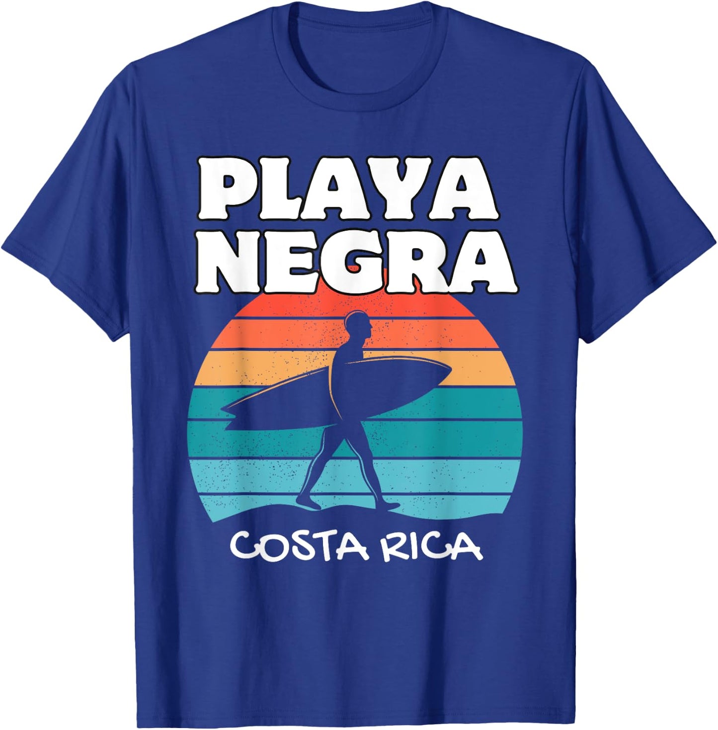 PLAYA NEGRA COSTA RICA Surf Retro Sunset Surfing T-Shirt - T-Shirt | Royal