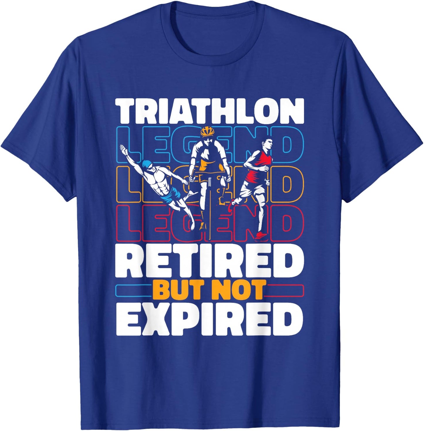 Triathlete Retired Running - Swimming Cycling Triathlon T-Shirt - T-Shirt | Royal