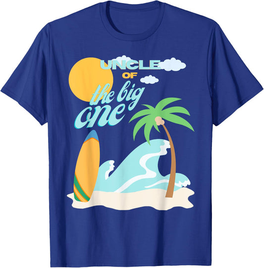 Uncle First Birthday 1st Bday Surfing Family Matching T-Shirt - T-Shirt | Royal