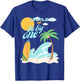 Uncle First Birthday 1st Bday Surfing Family Matching T-Shirt - T-Shirt | Royal