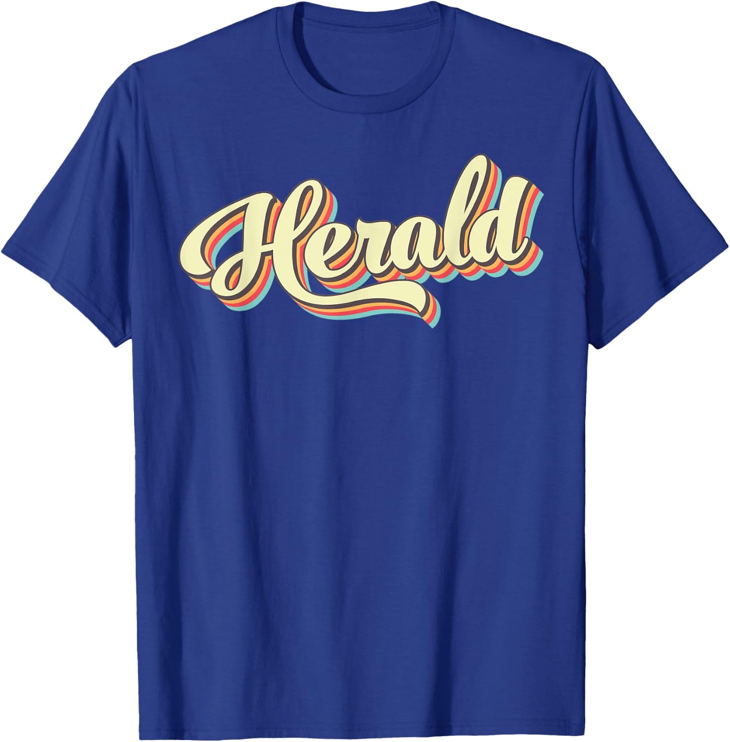 Herald Retro Art Baseball Font Vintage T-Shirt - T-Shirt | Royal