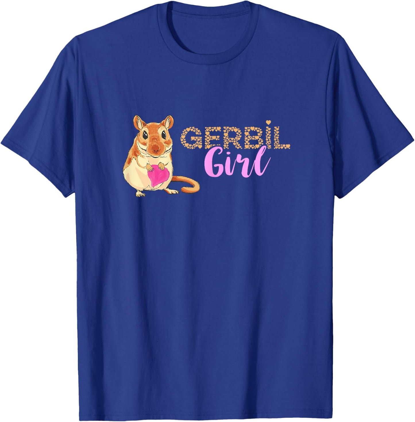 Gerbil Girl Love Heart Gerbil Lover Desert Rat Rodent Animal T-Shirt - T-Shirt | Royal