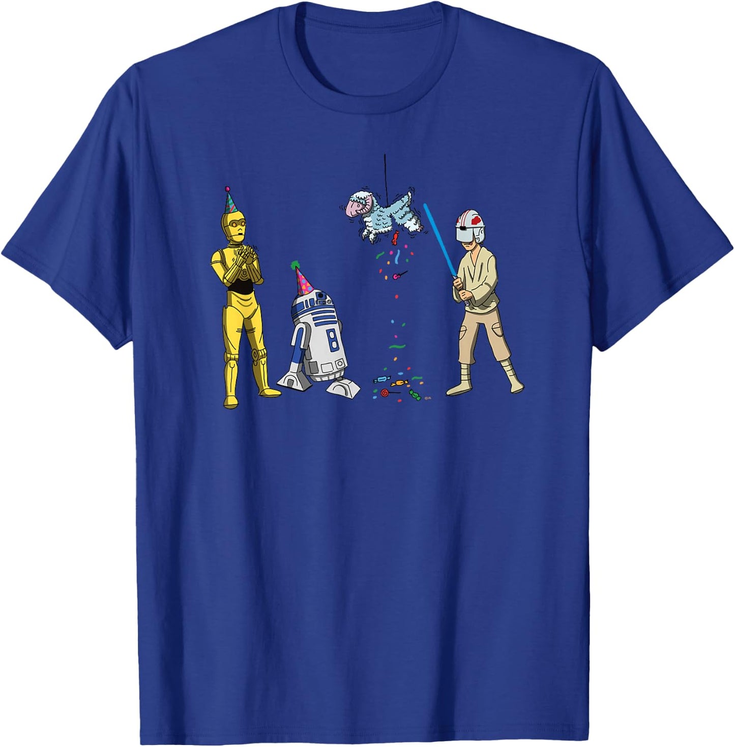 Star Wars Luke Skywalker Jedi Droids Tauntaun Piñata Funny T-Shirt - T-Shirt | Royal