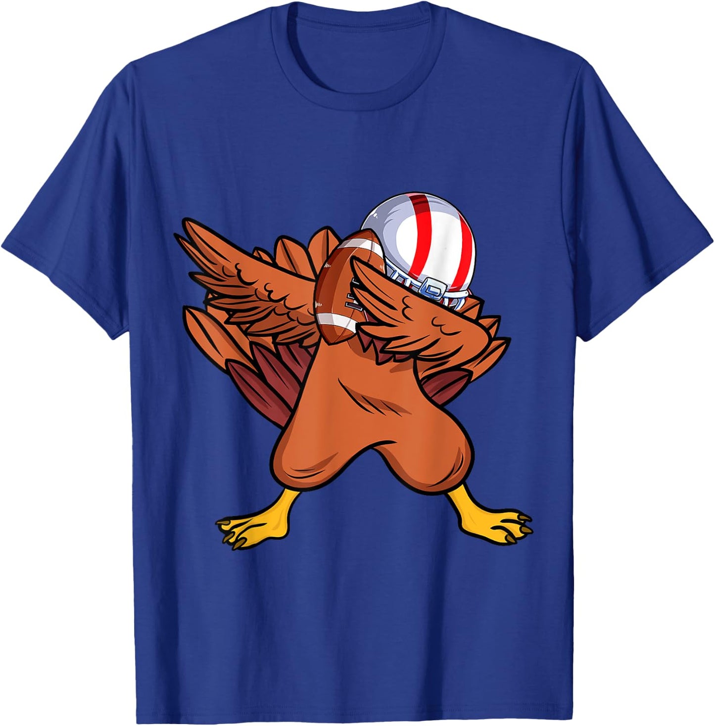 Dabbing Football Player Boys Men dabbing turkey thanksgiving T-Shirt - T-Shirt | Royal