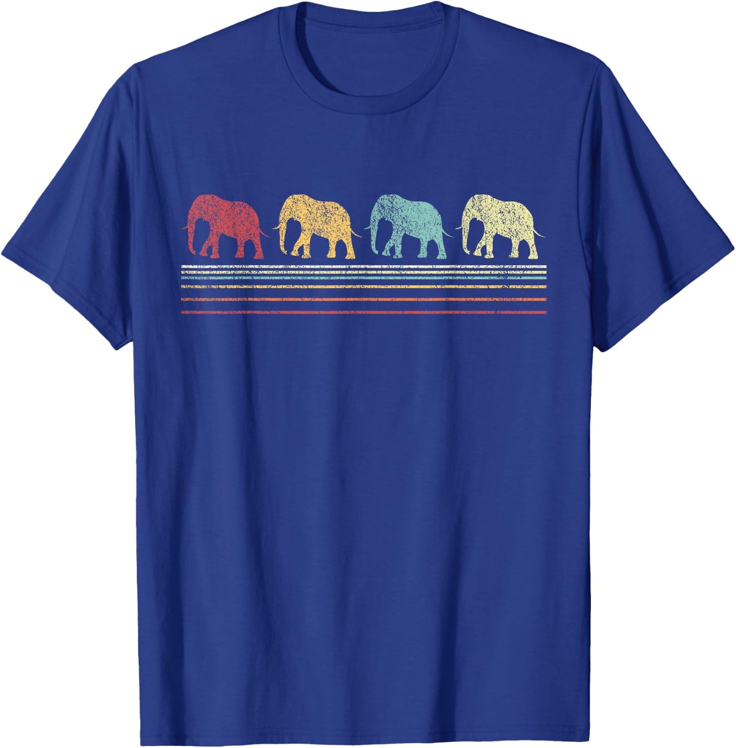Elephant Lover Funny Elephant Retro T-Shirt - T-Shirt | Royal