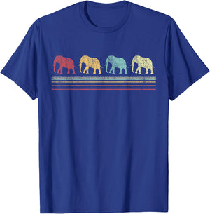 Elephant Lover Funny Elephant Retro T-Shirt - T-Shirt | Royal