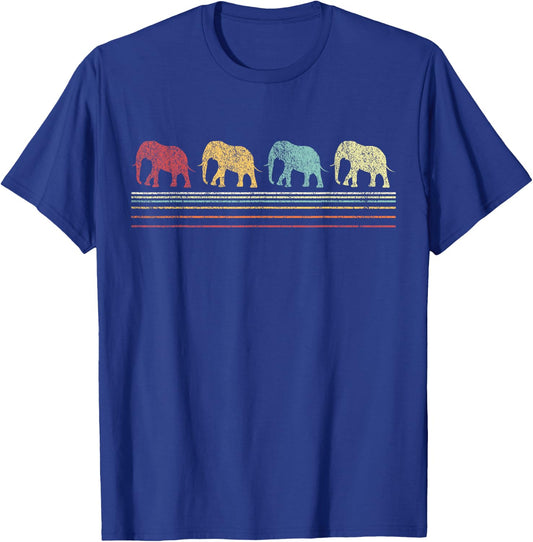 Elephant Lover Funny Elephant Retro T-Shirt - T-Shirt | Royal