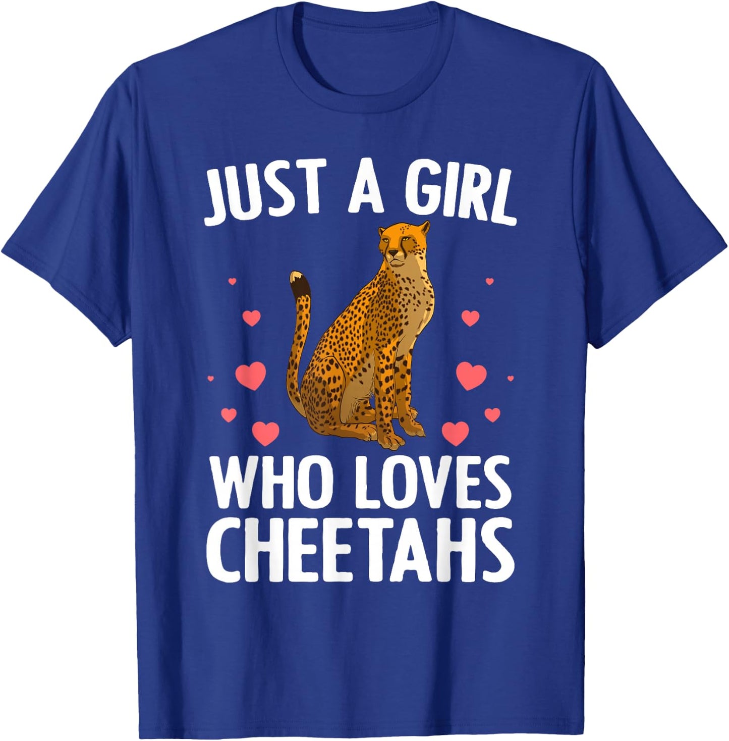 Cute Cheetah Design Girls Cat Animal Cheetah Lover T-Shirt - T-Shirt | Royal