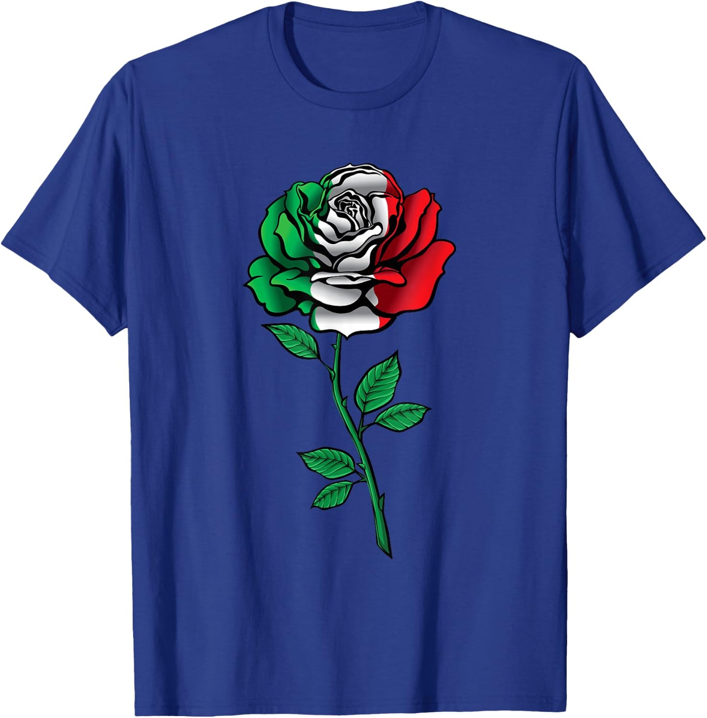 Cool rose flower italian flag rose lovers T-Shirt - T-Shirt | Royal