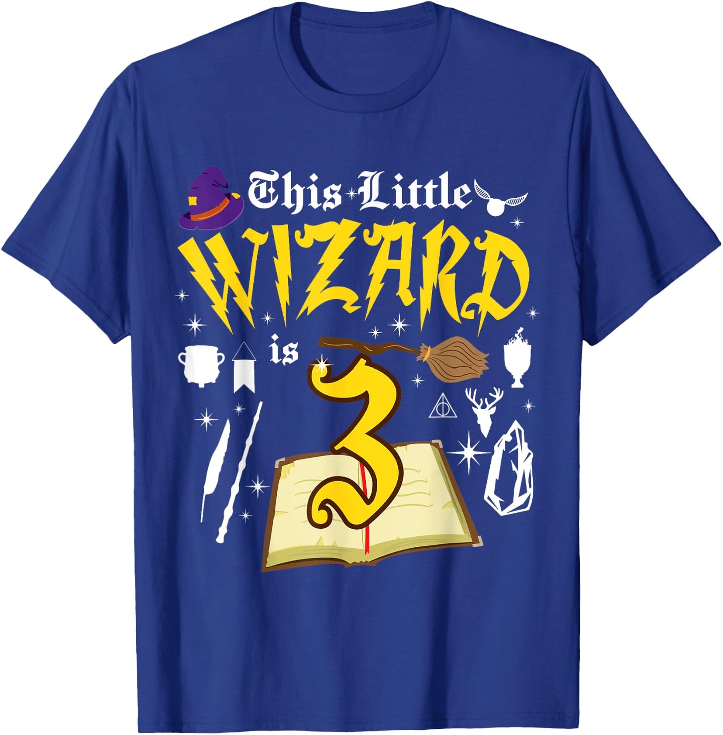 3rd Birthday Wizard Magic 3 Year Old Funny B-Day Matching T-Shirt - T-Shirt | Royal