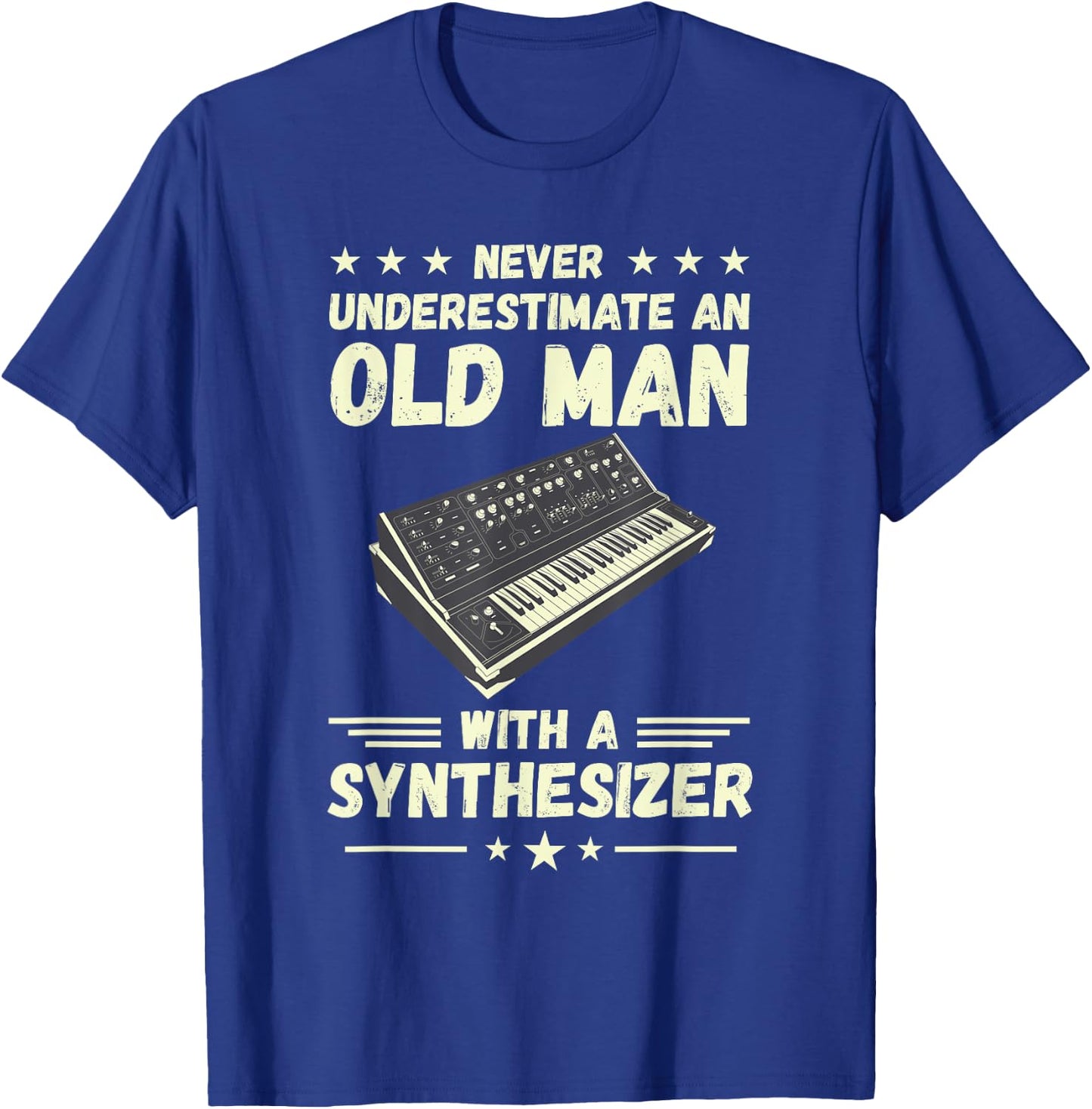 Synthesizer Never Underestimate An Old Man Modular Synth T-Shirt - T-Shirt | Royal