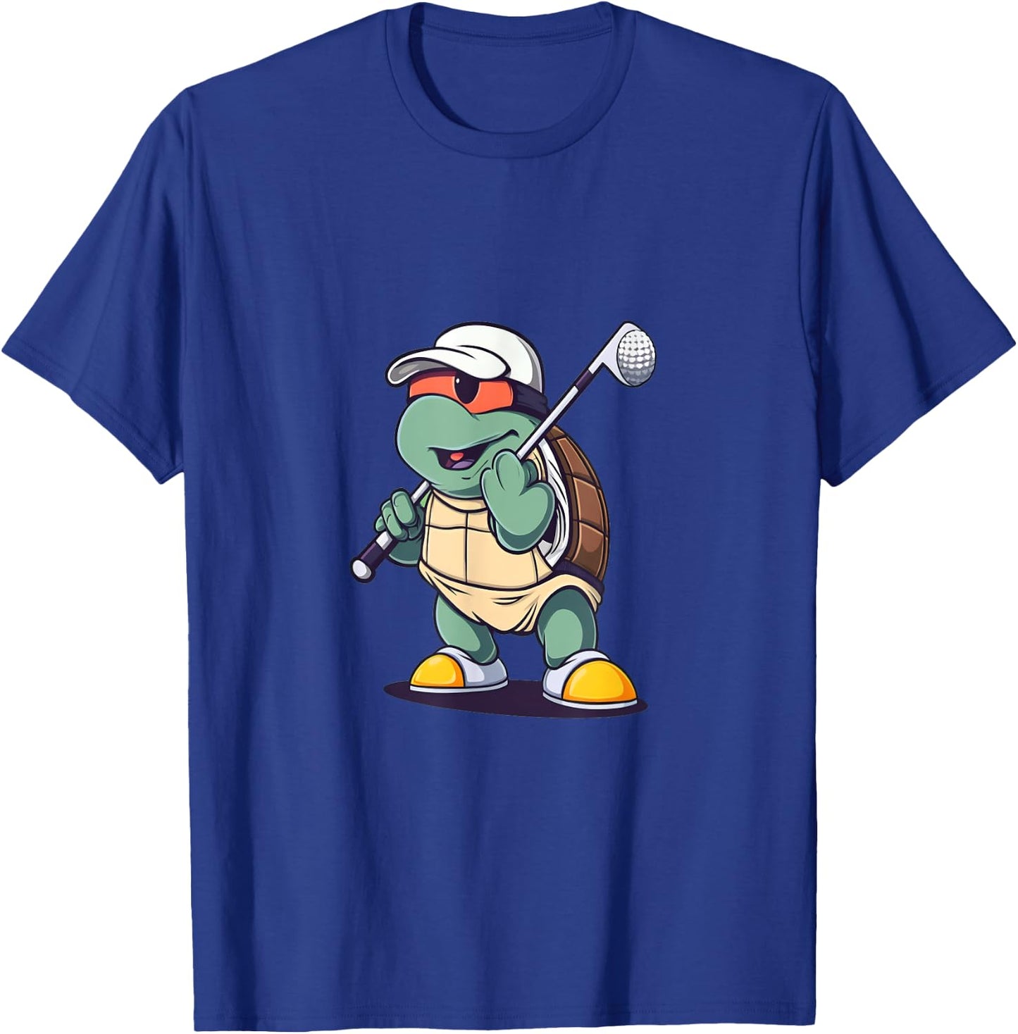 Turtle Tortoise Playing Golf Golfer Golfing T-Shirt - T-Shirt | Royal