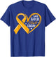 I Wear Gold For My Cousin Childhood Cancer Awareness Ribbon T-Shirt - T-Shirt | Royal