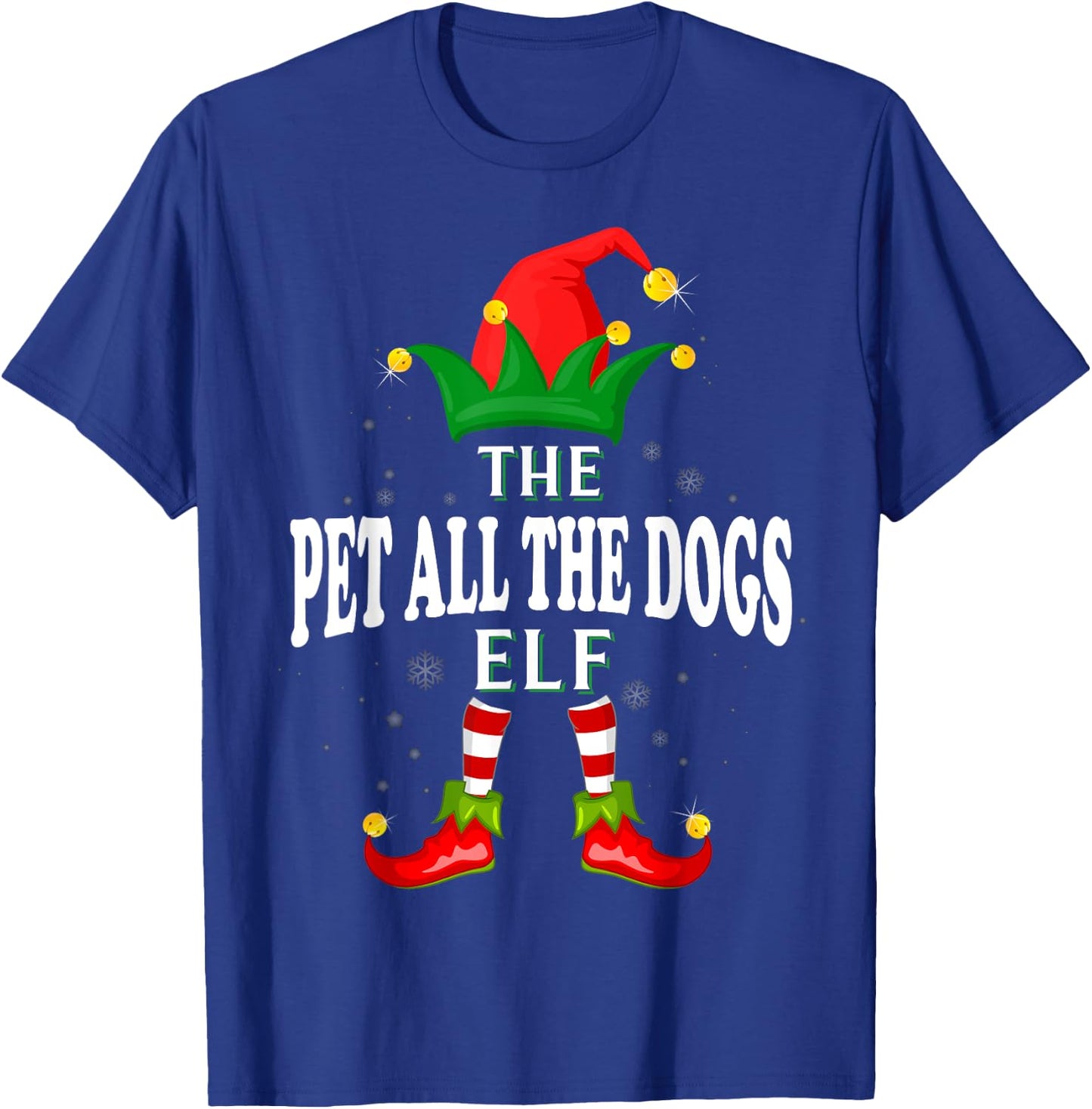 Xmas Pet All The Dogs Elf Family Matching Christmas Pajama T-Shirt - T-Shirt | Royal
