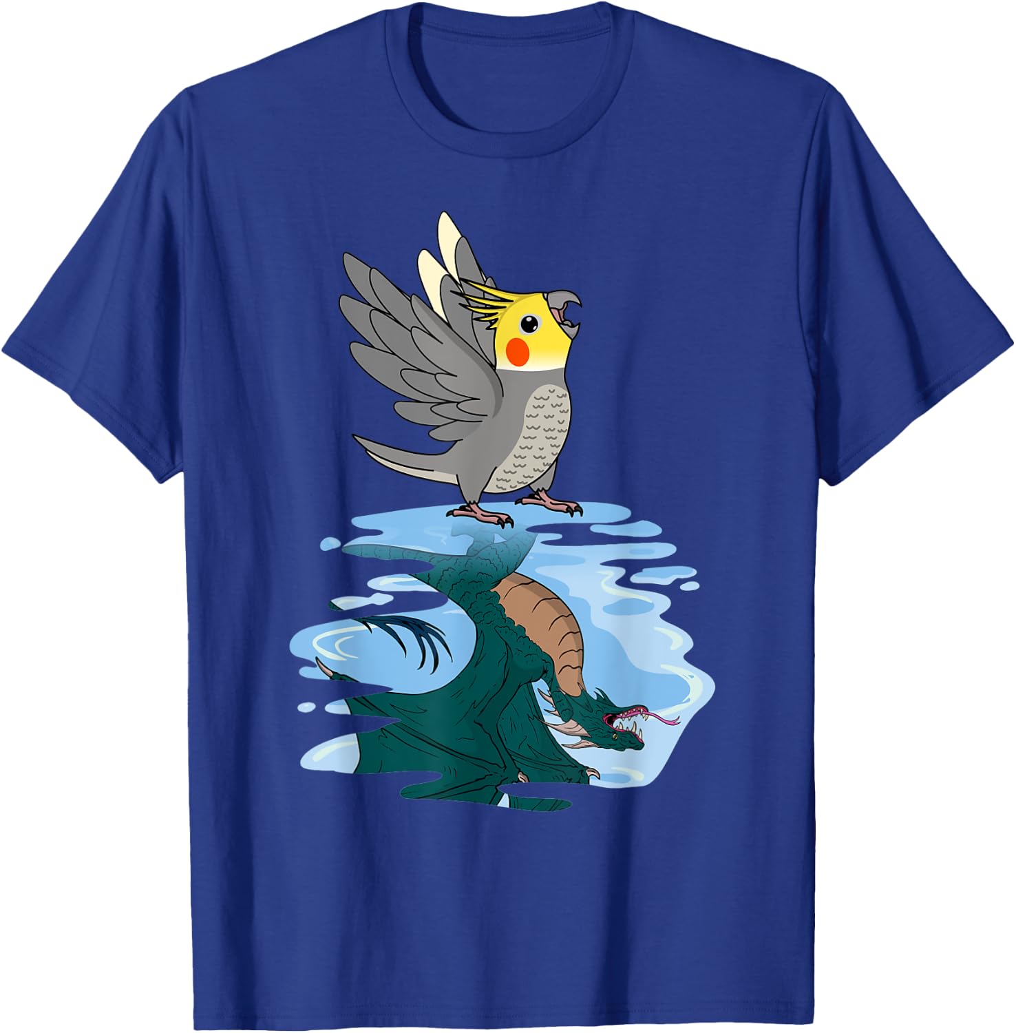 Parrot & Dragon Reflection I Cockatiel T-Shirt - T-Shirt | Royal