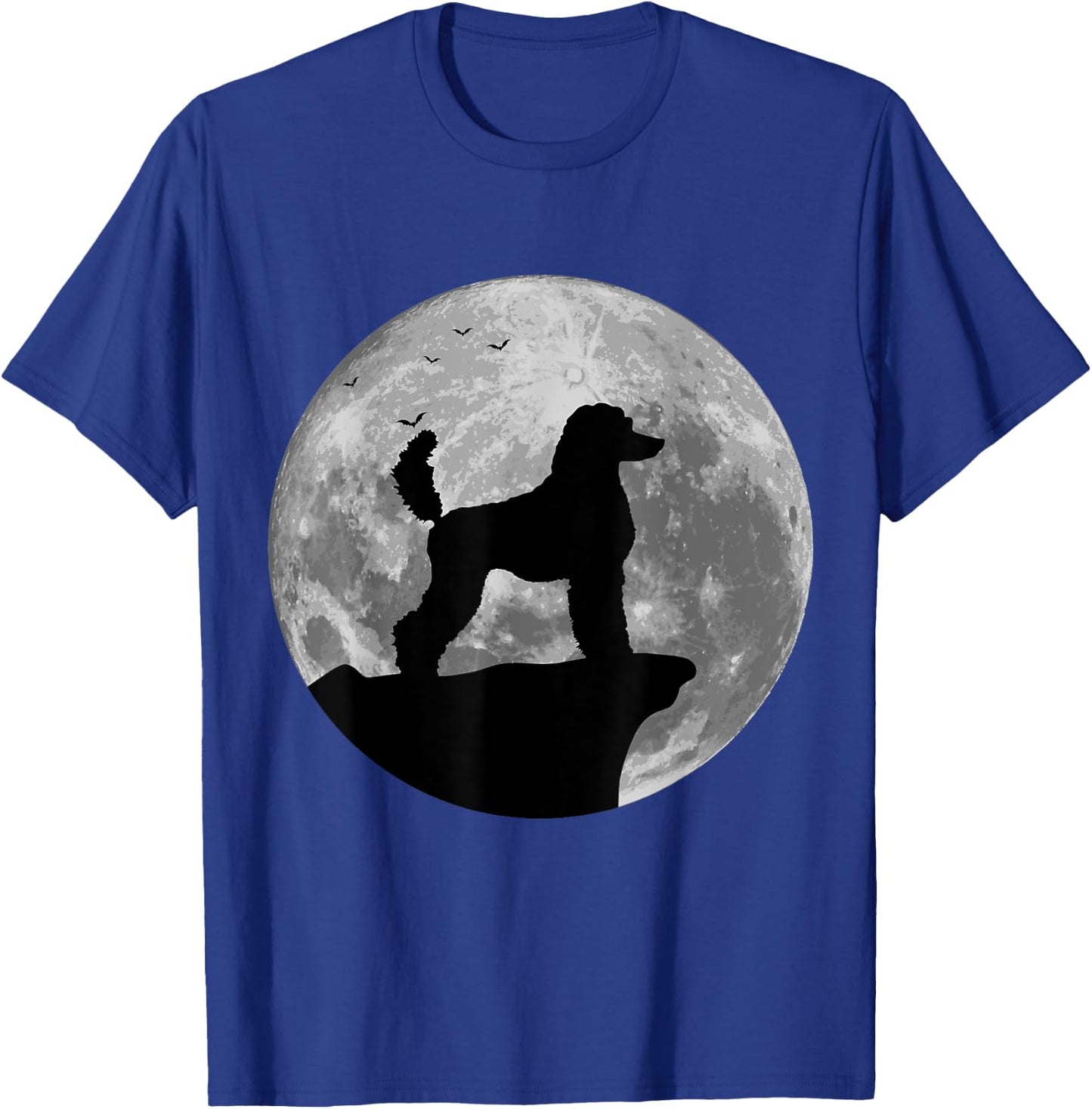 Standard Poodle Silhouette In The Moon Halloween Costume T-Shirt - T-Shirt | Royal
