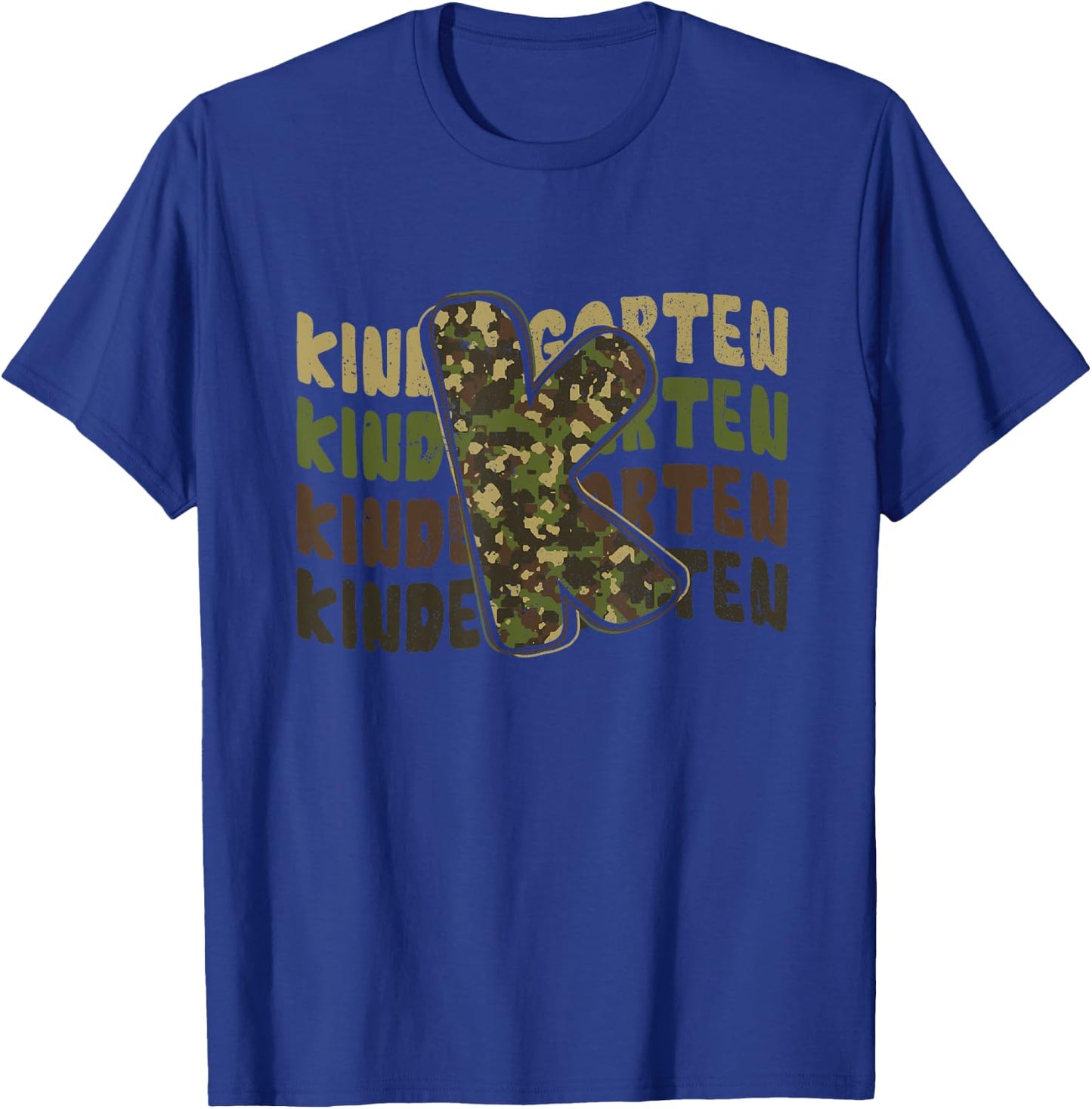 Kindergarten Camo Camouflage Boy Teacher Back To School T-Shirt - T-Shirt | Royal