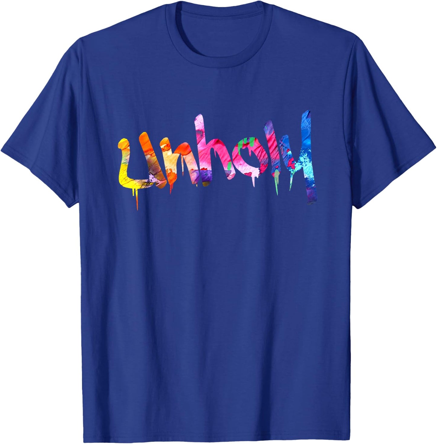 Unholy Paint Drip Minimalist Typography T-Shirt - T-Shirt | Royal