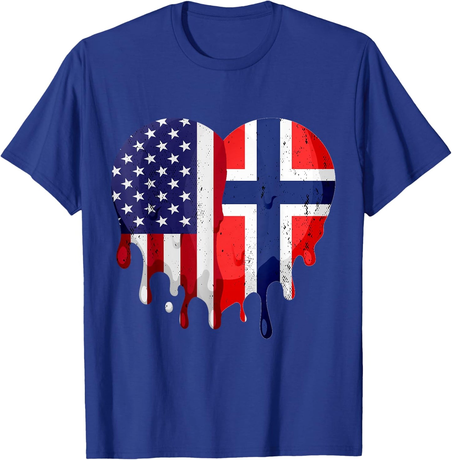 American Norwegian Heritage Month Norway Flag Heart T-Shirt - T-Shirt | Royal