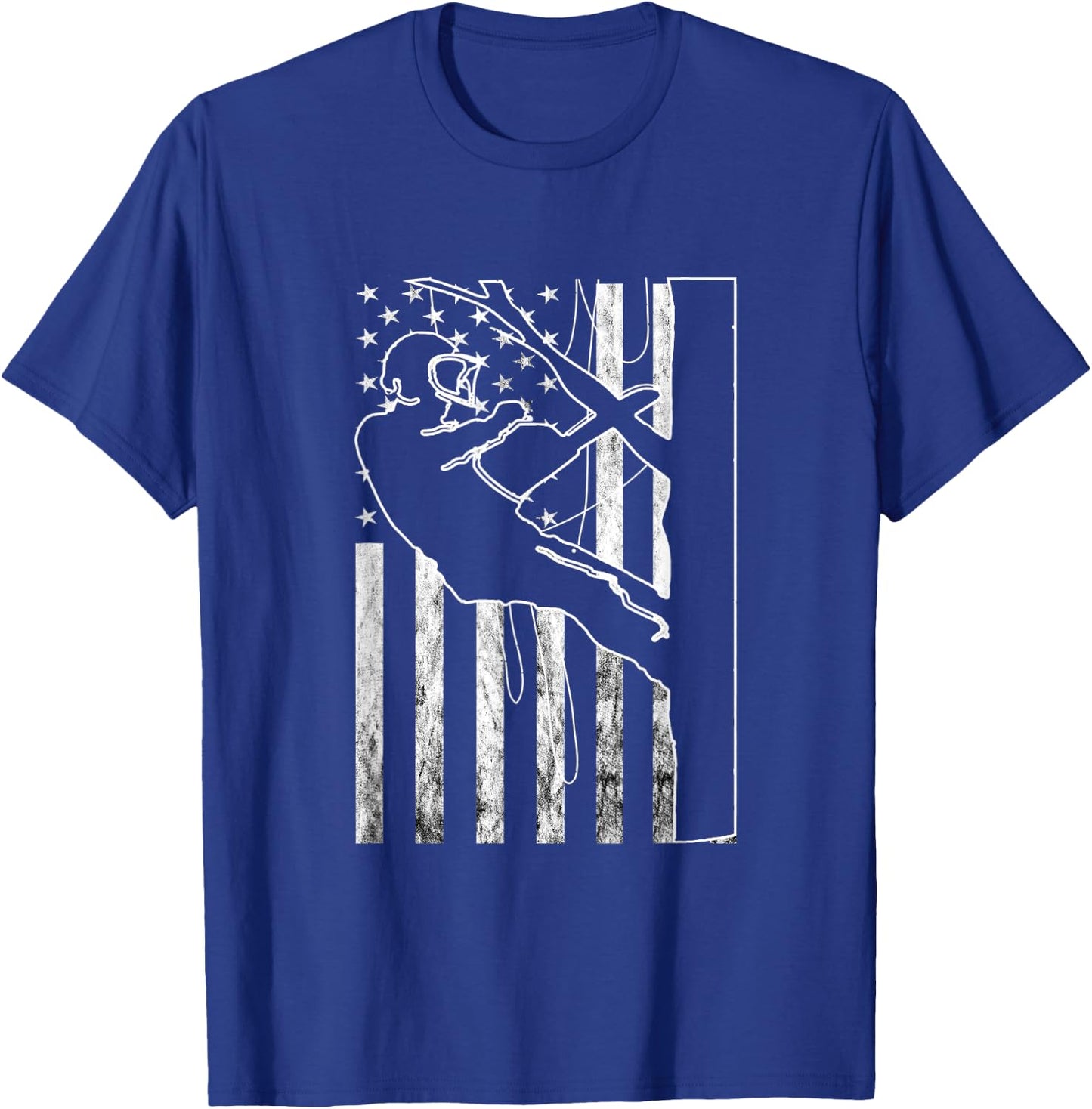 Arborist America USA Outdoorsman Tree Climbing Logger T-Shirt - T-Shirt | Royal