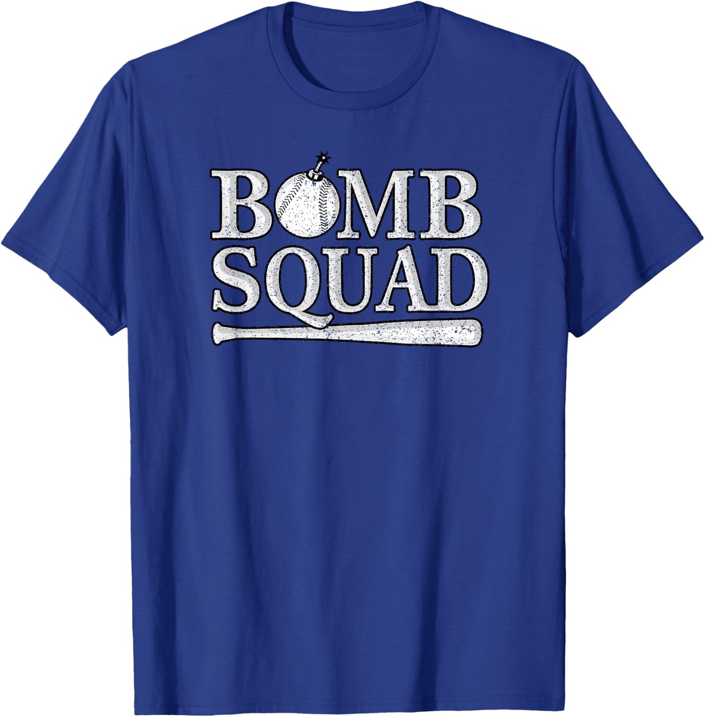 Vintage Bomb Squad Dinger Home Run Baseball Softball Hitting T-Shirt - T-Shirt | Royal