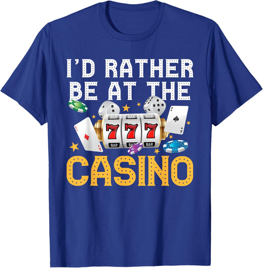 Funny Casino Gambling Art Men Women Las Vegas Slot Machine T-Shirt - T-Shirt | Royal