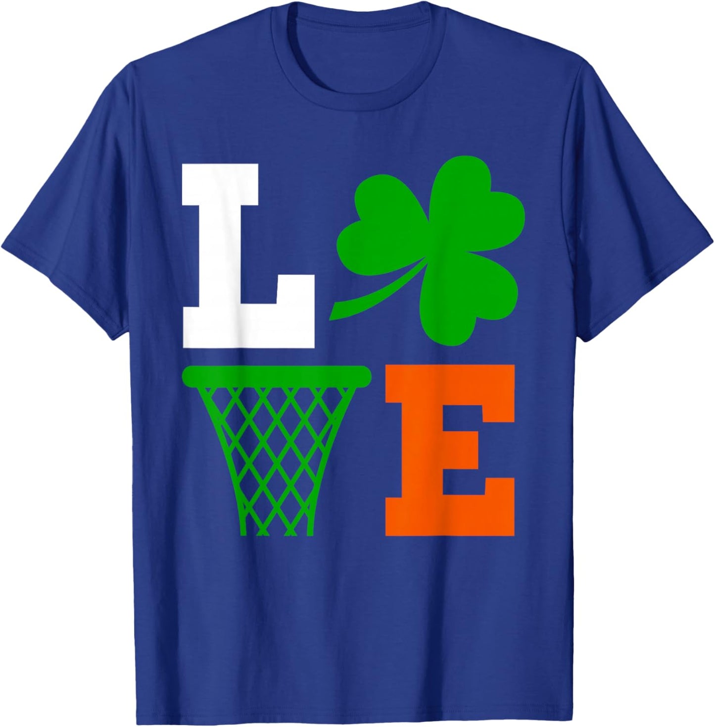 Irish Cute Funny Basketball St Patrick's Day Lucky Shamrock T-Shirt - T-Shirt | Royal