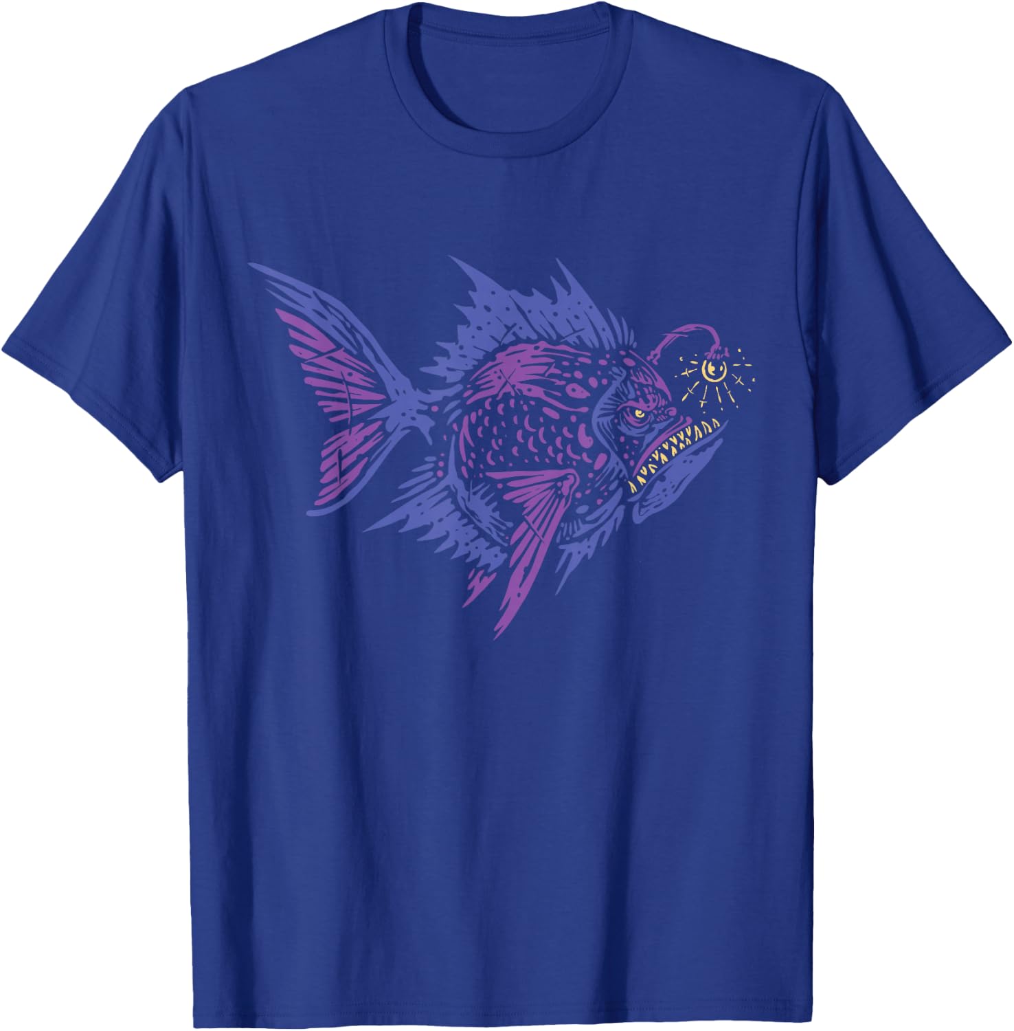 Anglerfish Deep Sea Creatures Sea Monster Angler Fish T-Shirt - T-Shirt | Royal