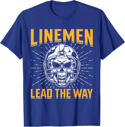 Linemen Lead The Way - American Football T-Shirt - T-Shirt | Royal