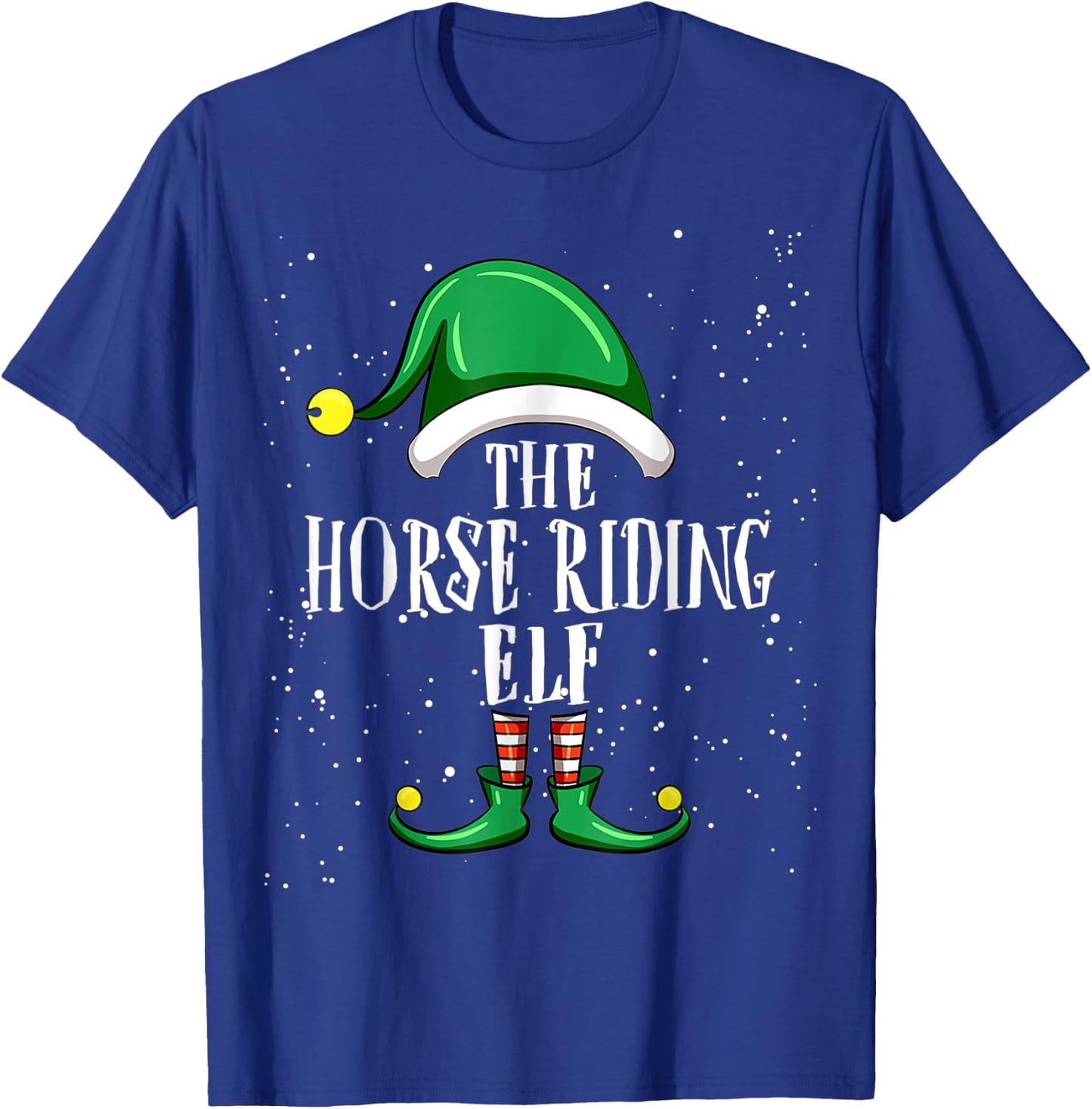 Horse Riding Elf Group Matching Family Christmas Funny T-Shirt - T-Shirt | Royal