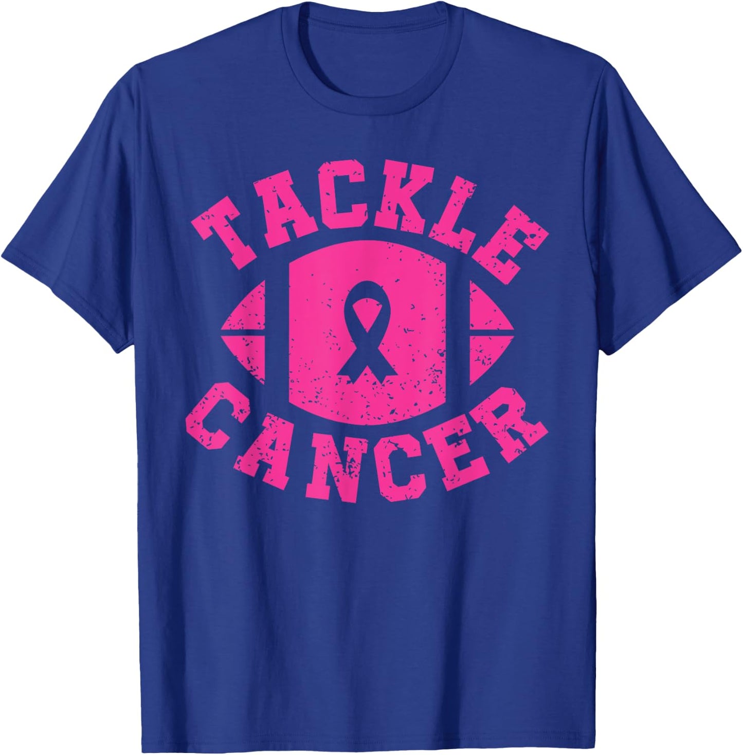 Tackle Breast Cancer Shirt Football Lovers Cancer Awareness T-Shirt - T-Shirt | Royal
