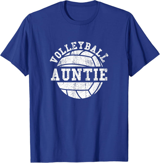 Volleyball Auntie Niece Fan Supporter T-Shirt - T-Shirt | Royal