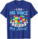 I Am His Voice He Is My Heart Autism Awareness Puzzle Piece T-Shirt - T-Shirt | Royal