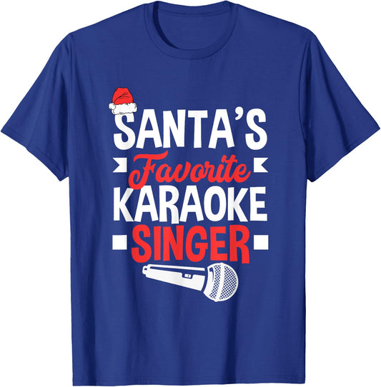 Santa's Favorite Karaoke Singer Christmas Karaoke T-Shirt - T-Shirt | Royal