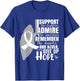 White Ribbon Lung Cancer Warrior T-Shirt - T-Shirt | Royal