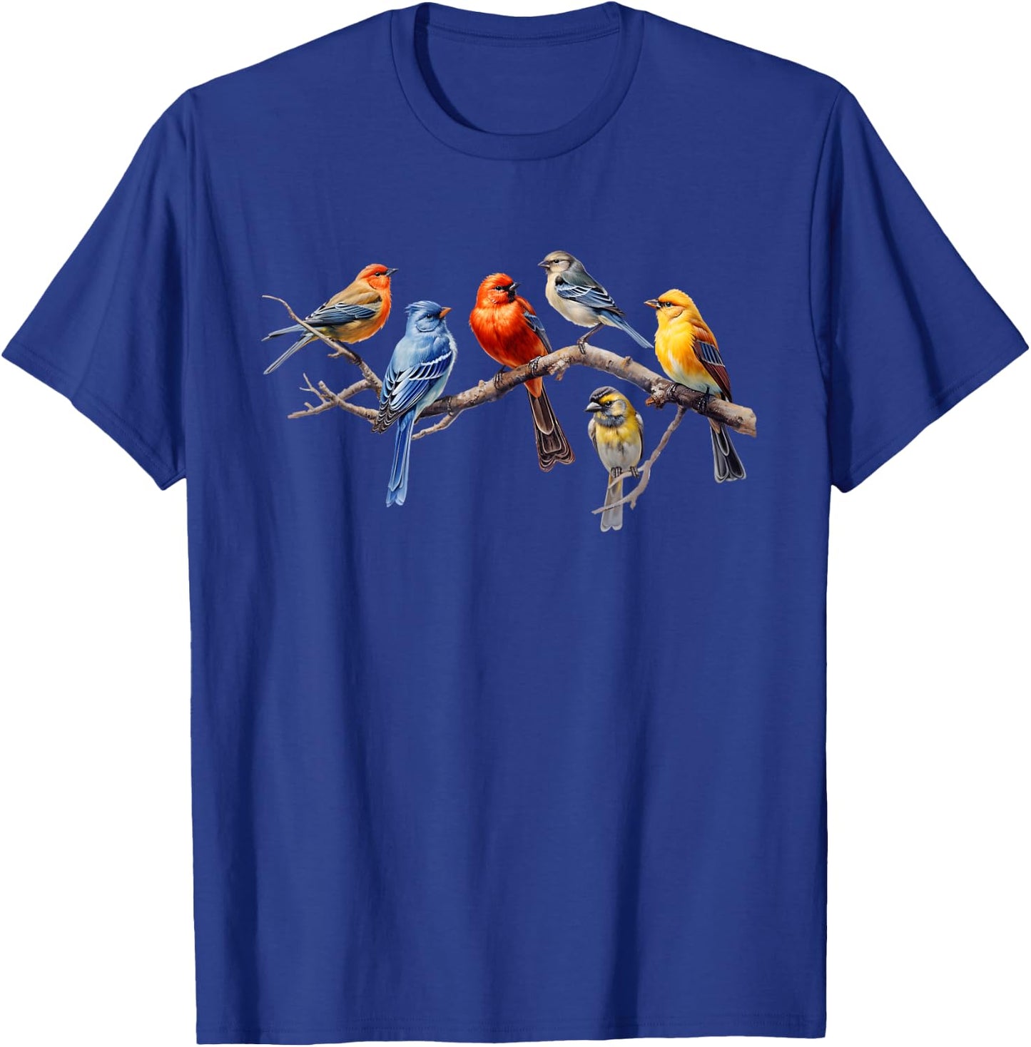 Backyard Bird Watching Watcher Birds on a Branch Birder T-Shirt - T-Shirt | Royal