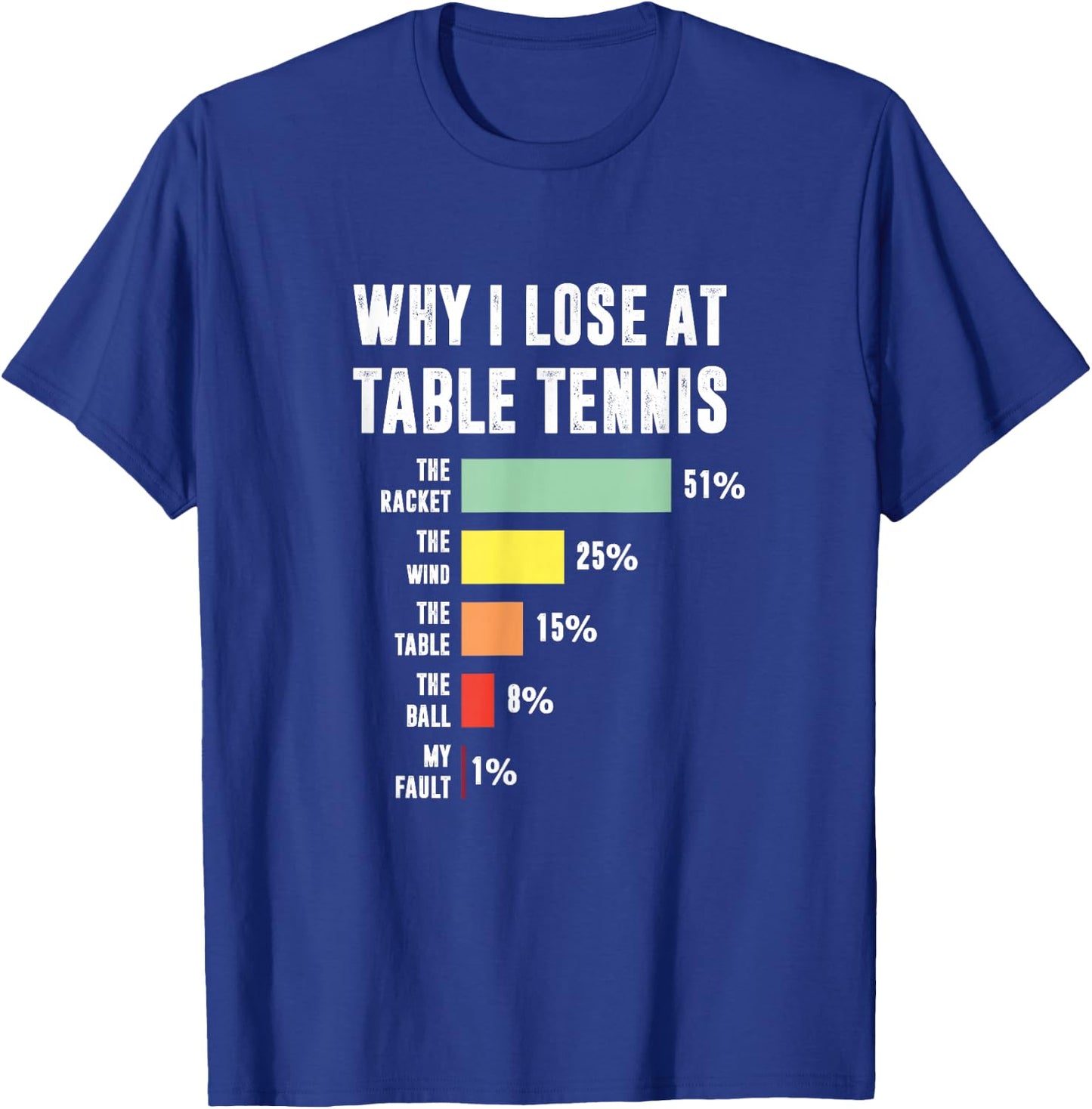 Why I Lose At Table Tennis, Funny Table Tennis Player T-Shirt - T-Shirt | Royal
