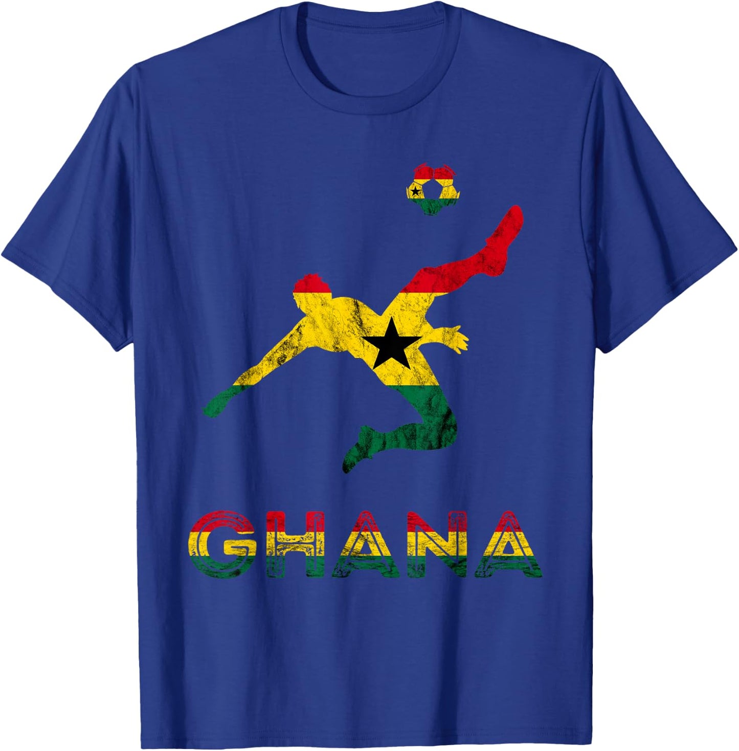 Ghana Soccer Player Ghana Ghanese Roots Evolution Ghana Flag T-Shirt - T-Shirt | Royal