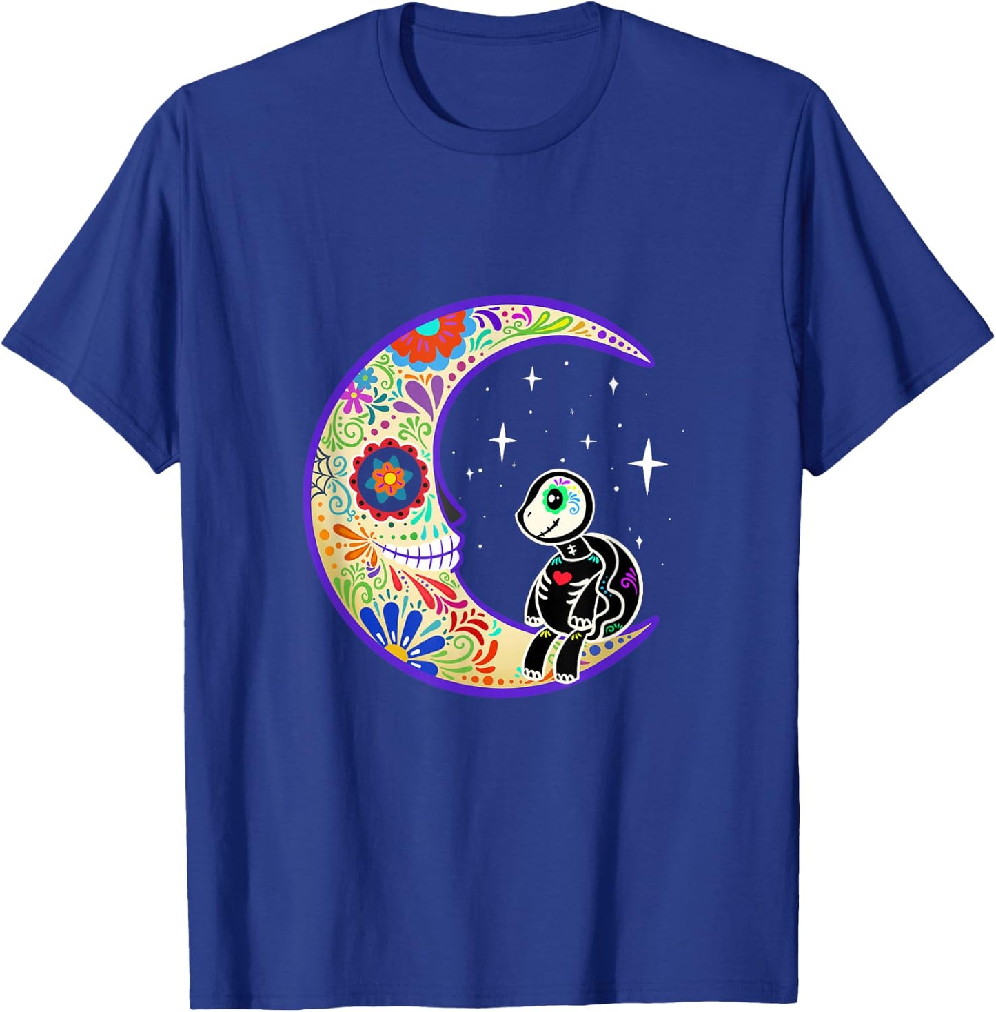 Turtle Dia de Los Muertos Skeleton Sugar Skull T-Shirt - T-Shirt | Royal